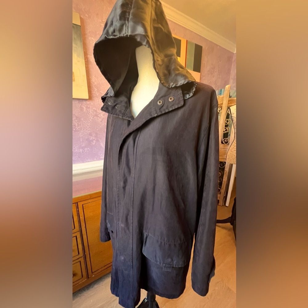 Giorgio Armani SZ M Black/Charcoal Raincoat With Invisible Rain-hat